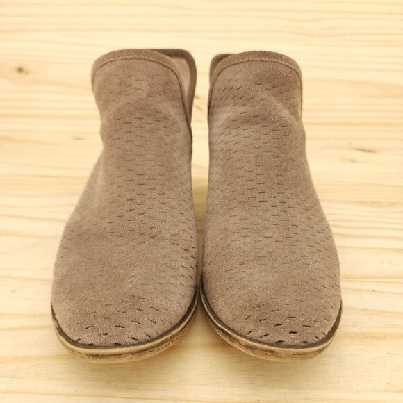 Lucky Brand Women's Ankle Boots Sz 6 Brown Suede Slip On Western Boho Booties - Picture 2 of 9